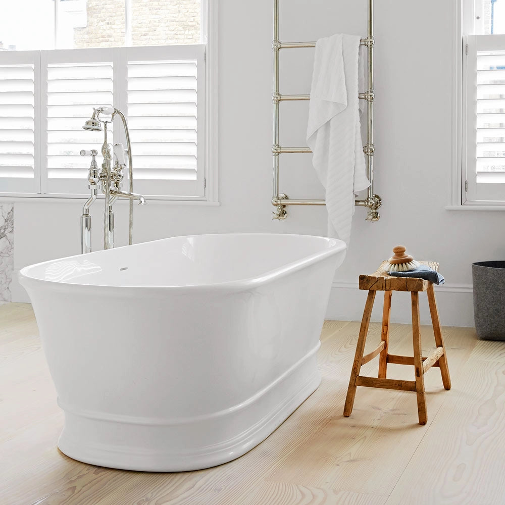 BC Designs Aurelius Cian Freestanding Bath, 8 ColourKast Finishes 1740mm x 760mm BAB030 polished white