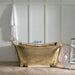 BC Designs Brass Boat Bath, Roll Top Bathtub 1700mm x 725mm BAC032 within luxury bathroom setting wooden floors