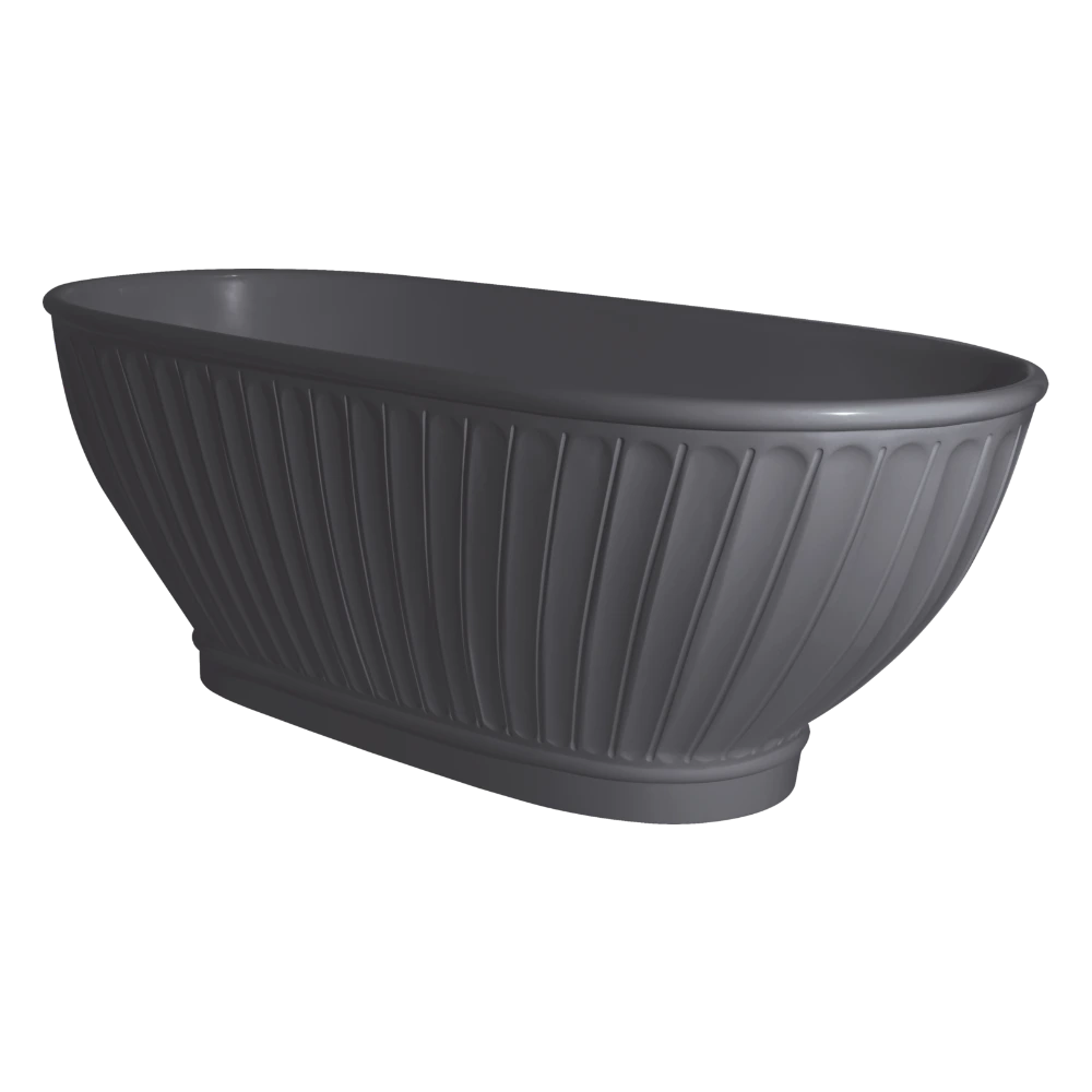 BC Designs Casini Cian Freestanding Bath, Double Ended Boat Bathtub 1680x750mm, gunmetal