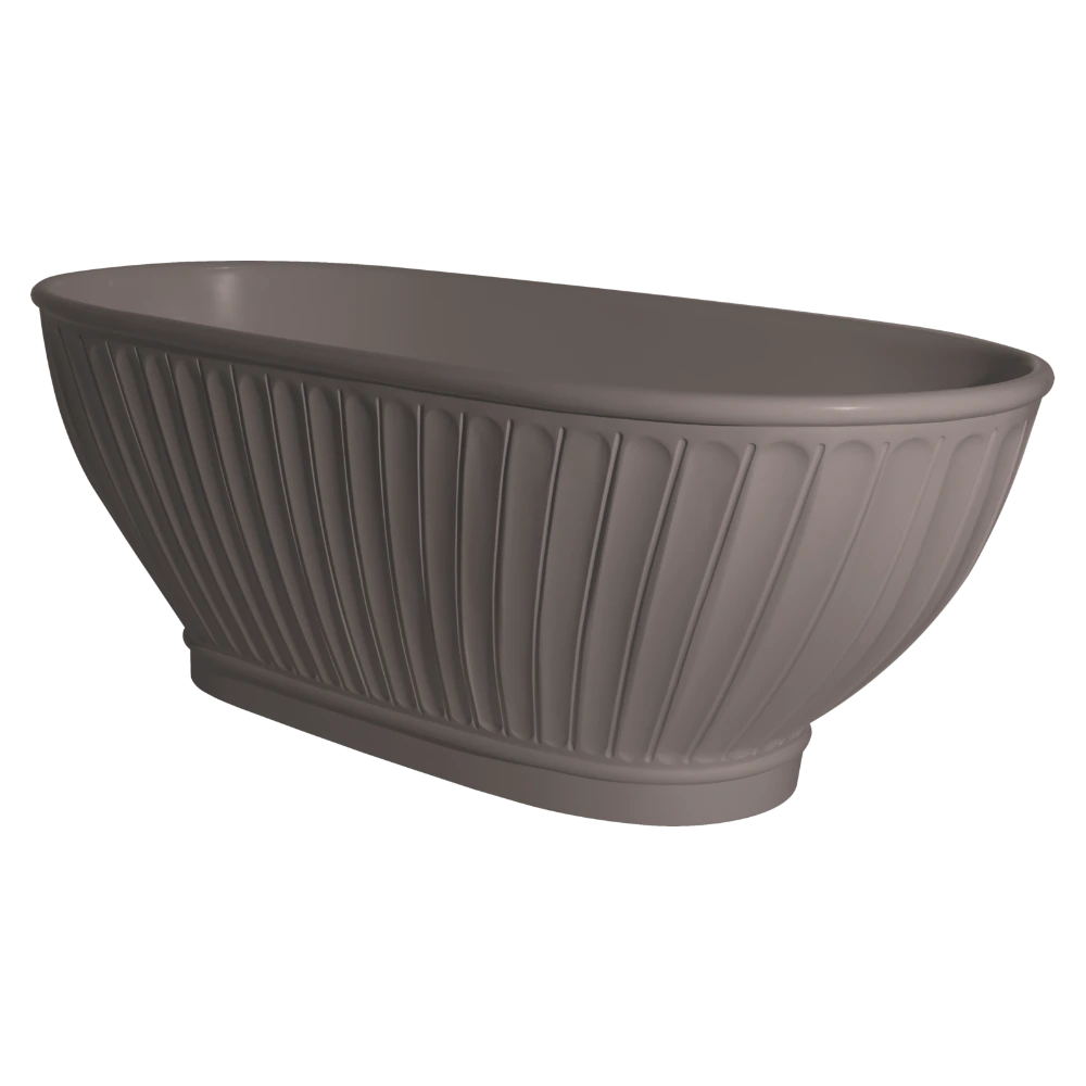 BC Designs Casini Cian Freestanding Bath, Double Ended Boat Bathtub 1680x750mm, light fawn