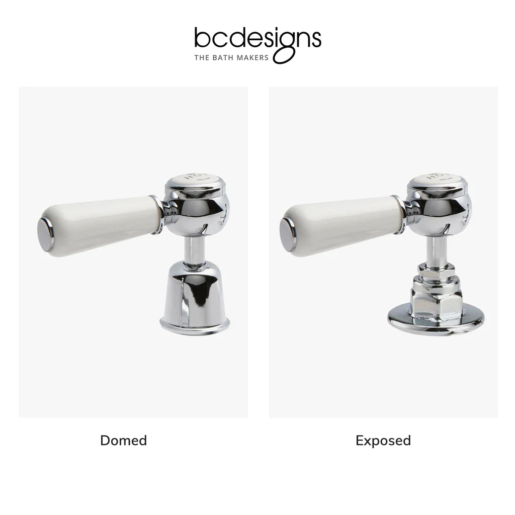 BC Designs Victrion Lever Wall Mounted Bath Shower Mixer domed or exposed collars for bathroom