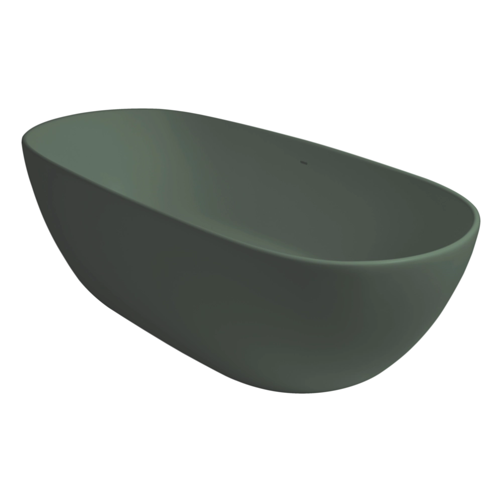 BC Designs Crea Cian Freestanding Bath, Double Ended Bath, 1665x780mm khaki green
