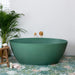 BC Designs Esseta Cian Freestanding Bath, White & Colourkast Finishes 1510mm x 760mm BAB070 BAB071 khaki green