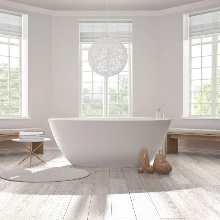 BC Designs Esseta Cian Freestanding Bath, White & Colourkast Finishes 1510mm x 760mm BAB070 BAB071 polished white in bathroom
