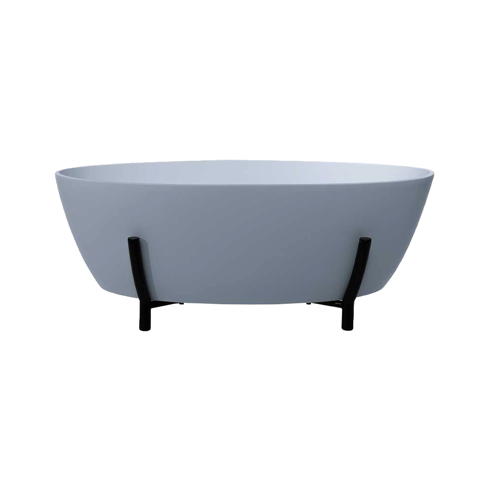 BC Designs Essex Cian Freestanding Bath, White & Colourkast Finishes 1510mm x 759mm BAB080 BAB081B powder blue