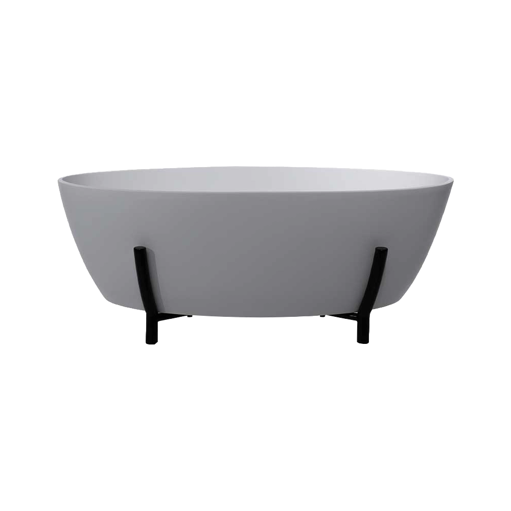 BC Designs Essex Cian Freestanding Bath, White & Colourkast Finishes 1510mm x 759mm BAB080 BAB081PG powder grey