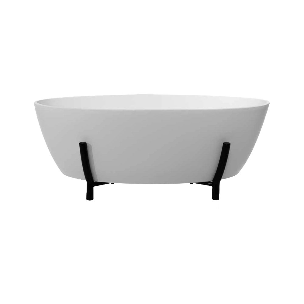 BC Designs Essex Cian Freestanding Bath, White & Colourkast Finishes 1510mm x 759mm BAB080 silk matt white