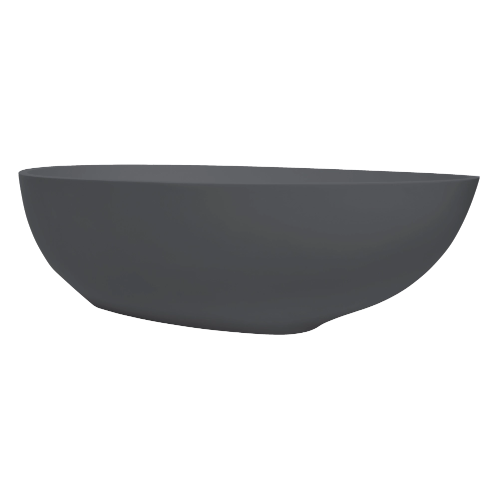 BC Designs Gio Cian Freestanding Oval Bath, White & Colourkast Finishes 1645mm x 935mm BAB062GM gunmetal