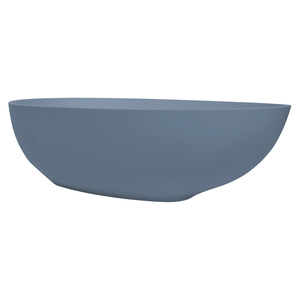 BC Designs Gio Cian Freestanding Oval Bath, White & Colourkast Finishes 1645mm x 935mm BAB062B powder blue