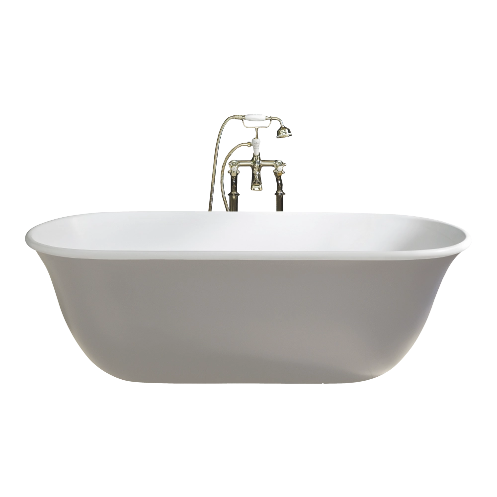 BC Designs Omnia Cian Freestanding Bath, Double Ended Bathtub, Bespoke Painted 1615x760mm BAB078 in grey