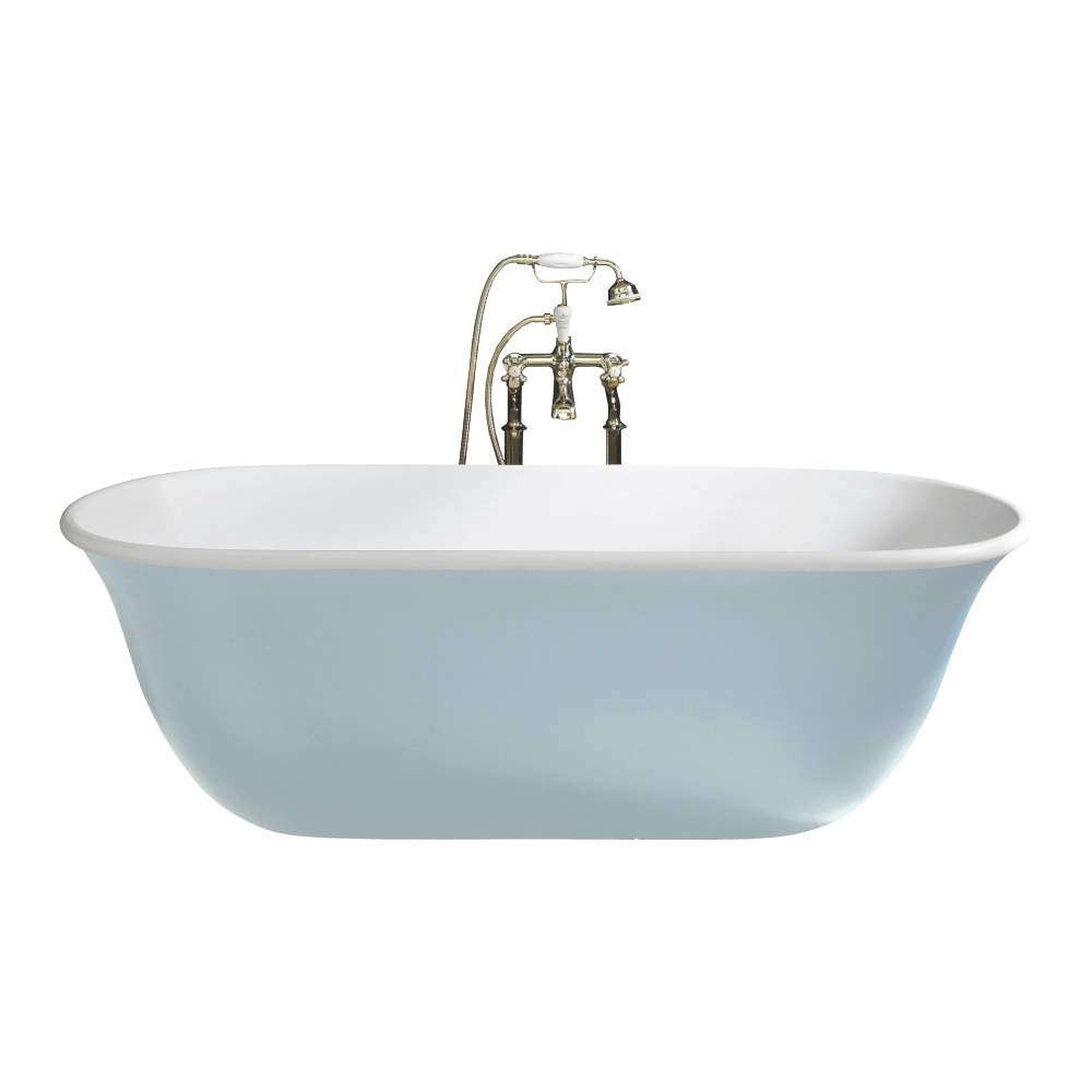 BC Designs Omnia Cian Freestanding Bath, Double Ended Bathtub, Bespoke Painted 1615x760mm BAB078 in light blue