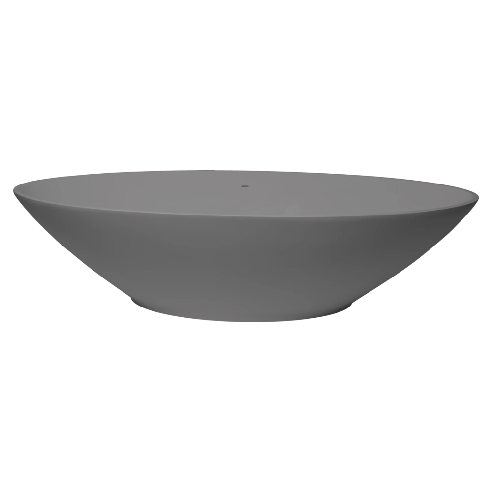 BC Designs Tasse Cian Freestanding Oval Bath, White & Colourkast Finishes 1770x880mm industrial grey