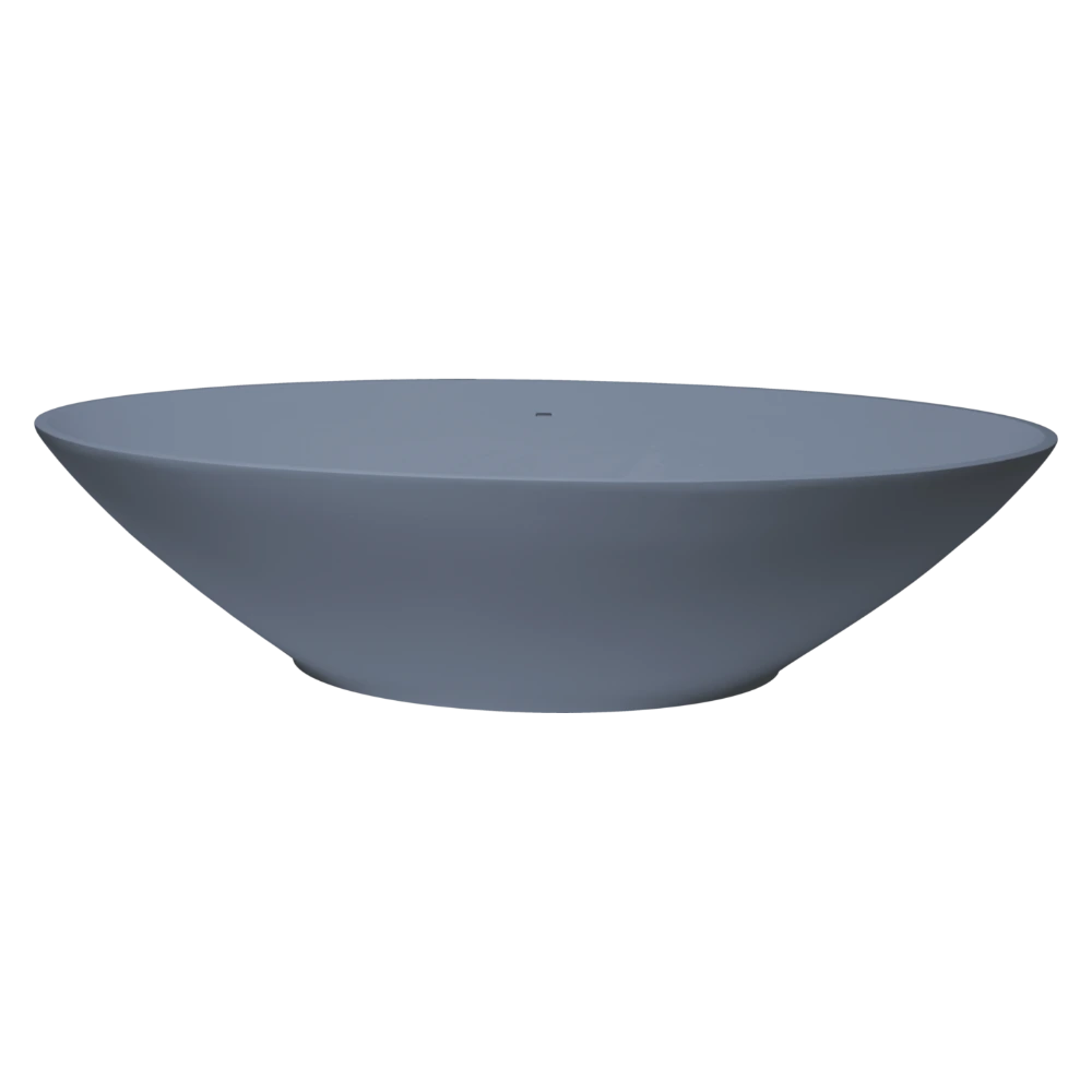 BC Designs Tasse Cian Freestanding Oval Bath, White & Colourkast Finishes 1770x880mm powder blue