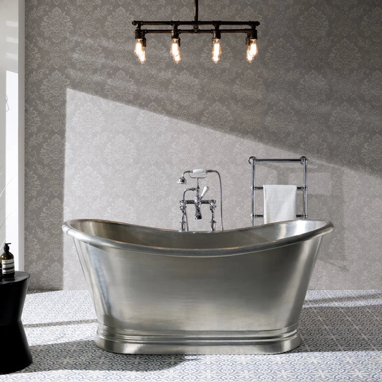 BC Designs Tin Bath Roll Top Boat Bathtub 1500mm x 725mm BAC035 in luxury bathroom