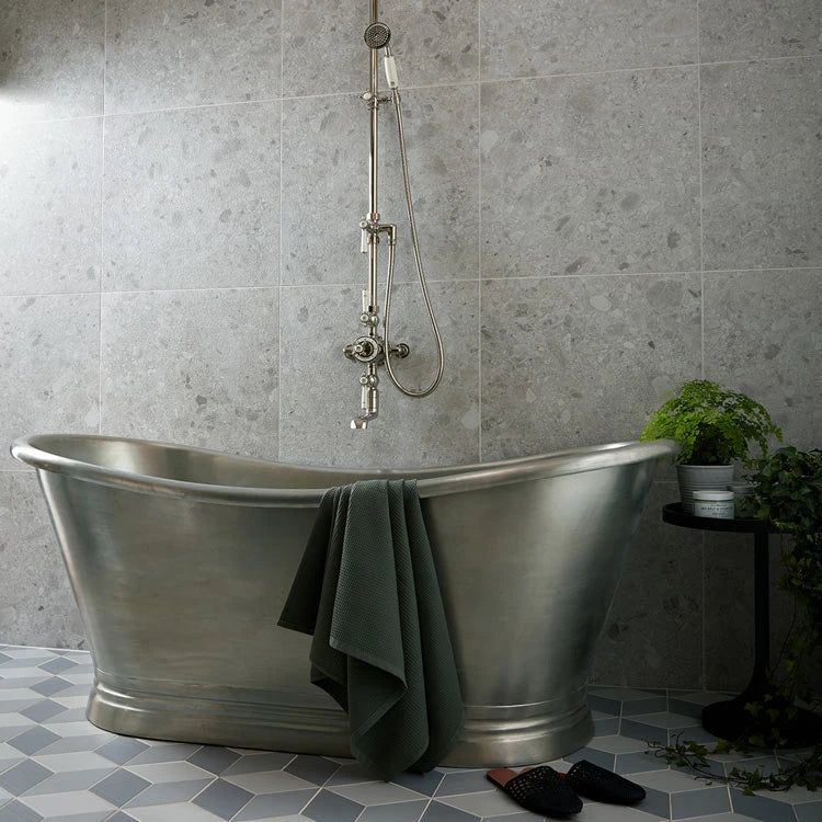 BC Designs Tin Boat Bath Roll Top Bathtub 1700mm x 725mm BAC030 with luxury bathroom