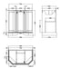 BC Designs Victrion Angled Vanity Unit and in Nimbus White finish with size width 750mm BCF750NW technical spec drawing