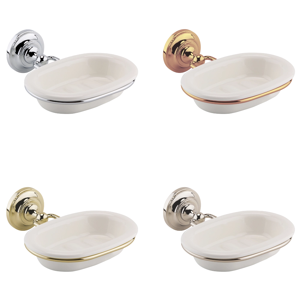 BC Designs Victrion Ceramic Soap Dish Holder polished finishes