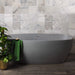 BC Designs Vive Cian Freestanding Bath, White & Colourkast Finishes 1610mm x 750mm BAB063 BAB064 industrial grey in bathroom