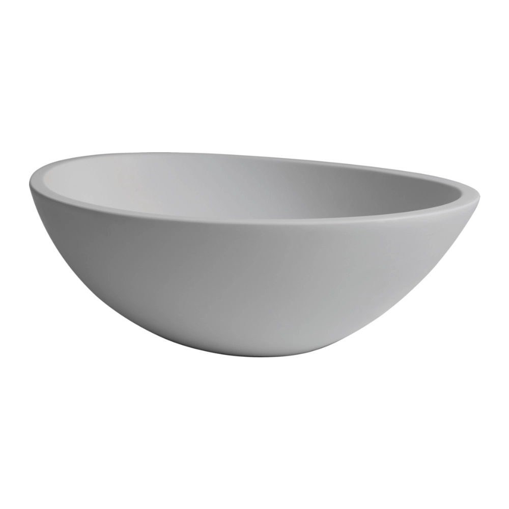 BC Designs Kurv Cian Bathroom Wash Basin 515mm in polished white finish