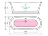 Charlotte Edwards Rosemary Bath in Gloss Black technical drawing specification data sheet in size length 1710mm x width 720mm