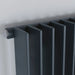 close up detail of atlas 1800mm x 340mm tall steel frame anthracite frame Eucotherm