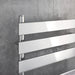 Close up detail of primus chrome heated towel radiator by Ecotherm