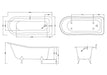 BC Designs Fordham Acrylic Freestanding Bath technical drawing