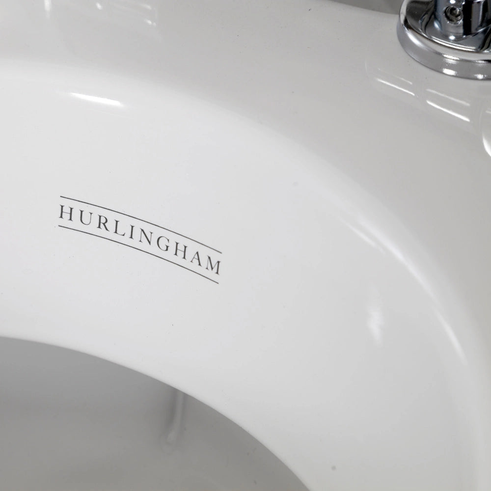 Hurlingham Hampton Low Level WC Traditional Toilet, Cistern & Pan close up logo
