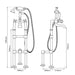 Hurlingham Freestanding Bath Spout & Shower Mixer Tap With Large Tap Stand technical drawing