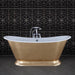 Hurlingham Galleon Freestanding Cast Iron Roll Top Bath, Hand Gilded in length 1675mm in gold finish BVC001 in luxury bathroom
