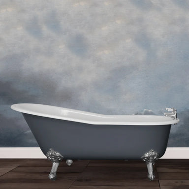 Hurlingham Marlow Freestanding Cast Iron Bath, Roll Top Painted Slipper Bath With Feet 1700x810mm in a bathroom space