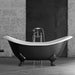 villandry arroll charcoal silver black bathtub with legs and white interior in a curved shape perfect for relaxation