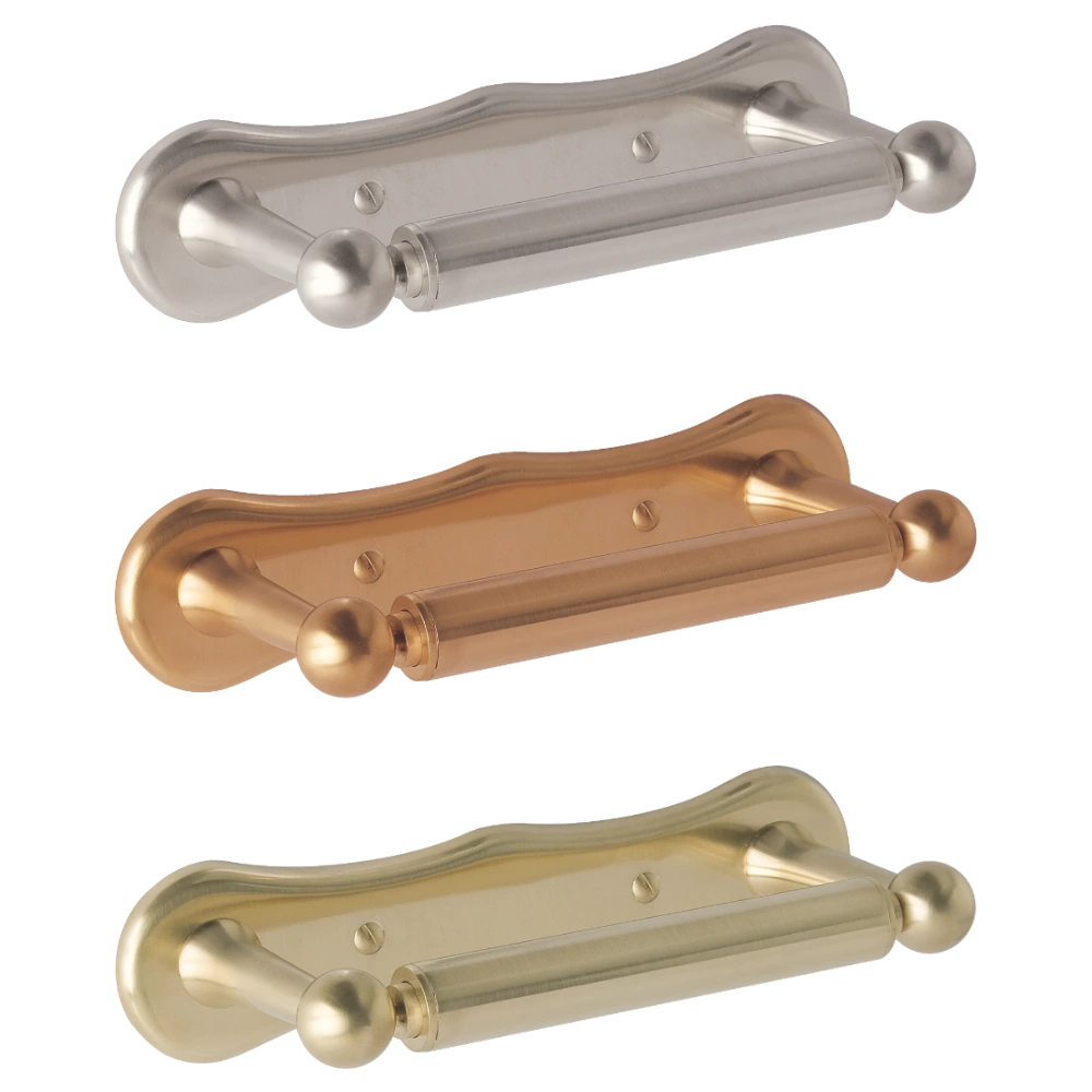 BC Designs Victrion Dog Bone Toilet Roll Holder brushed nickel, copper and gold