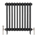 Arroll Cast Iron Radiator on white background with brushed nickel finish thermstatic valves