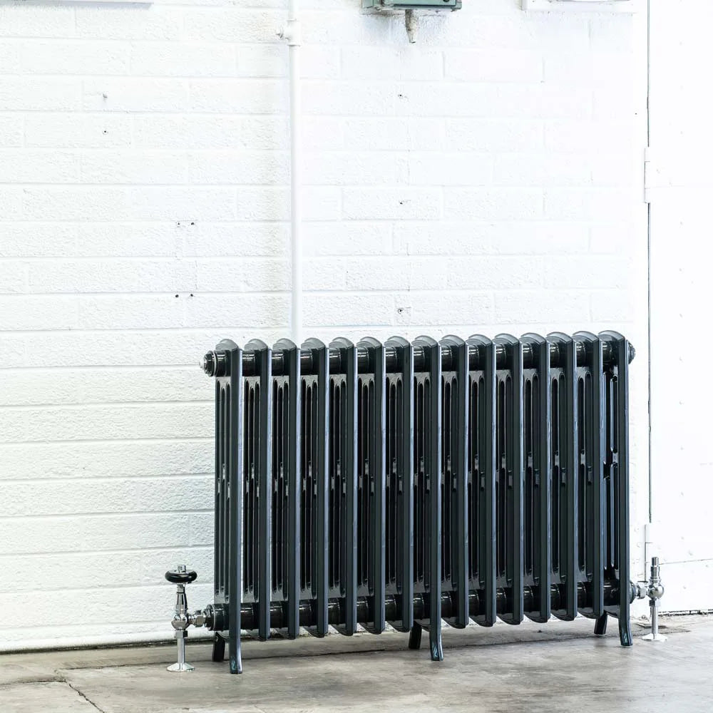 arroll edwardian designer radiator black aluminium period cast iron influence 