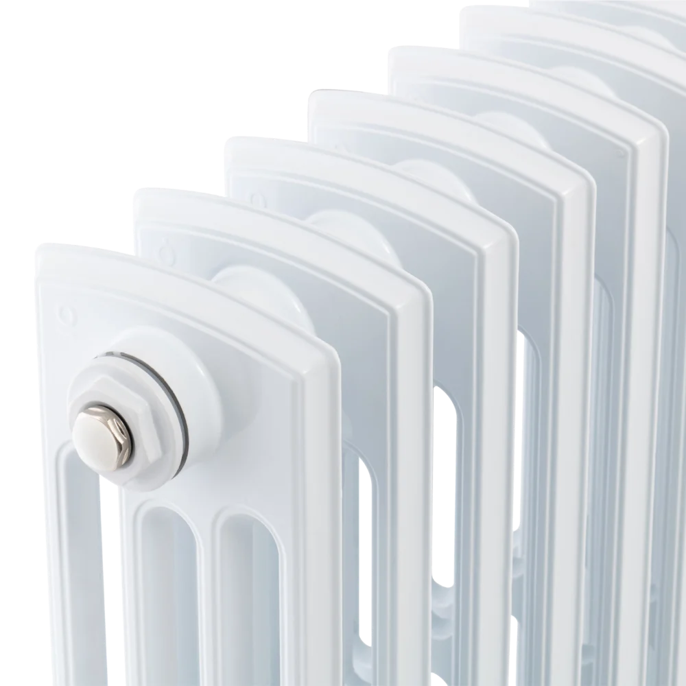 arroll white aluminium 4 column designer radiator 