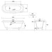 Arroll Cheverny Cast Iron Freestanding Bath 1850x770mm technical drawing