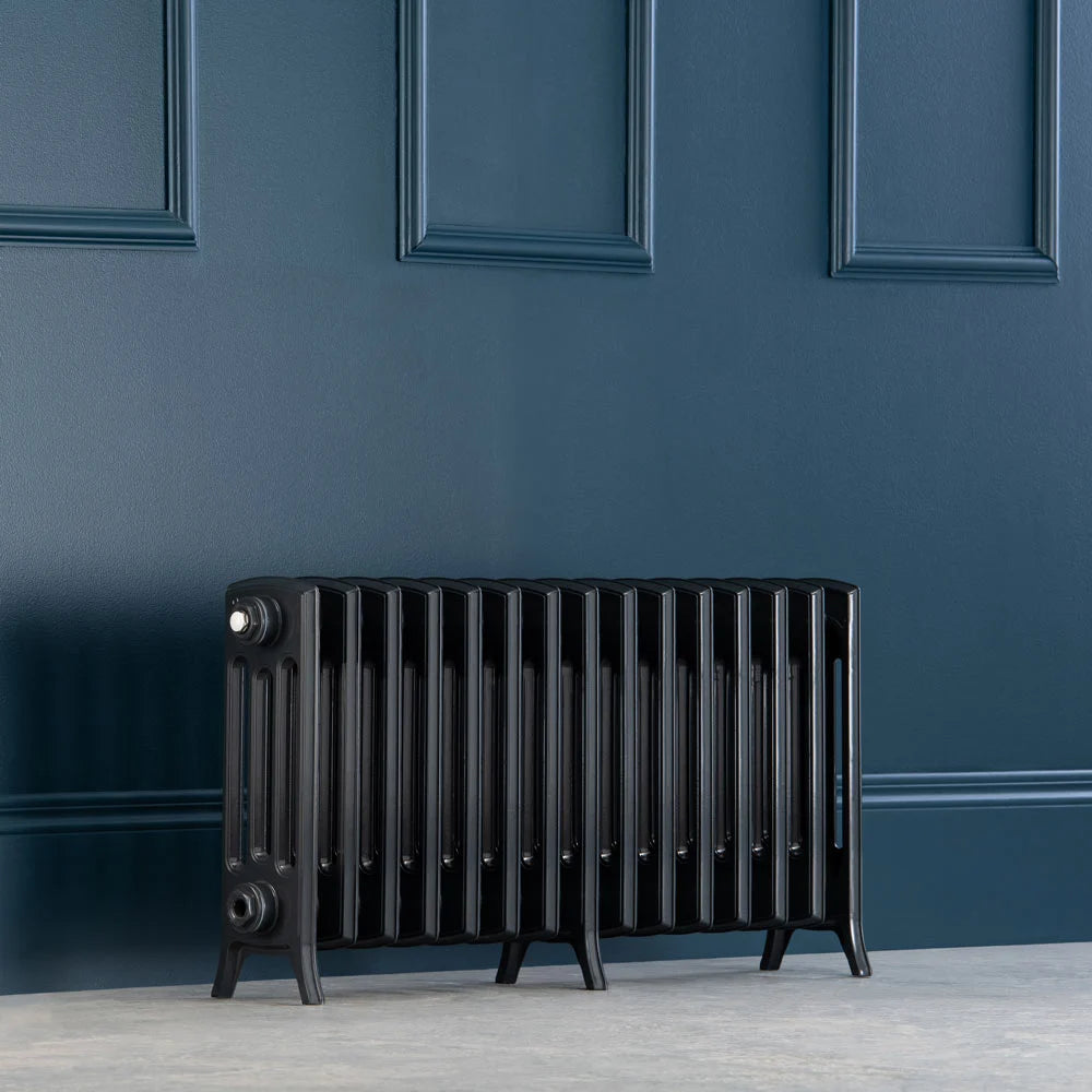 arroll edwardian black anthracite 15section 450mm cast iron influenced designer radiator