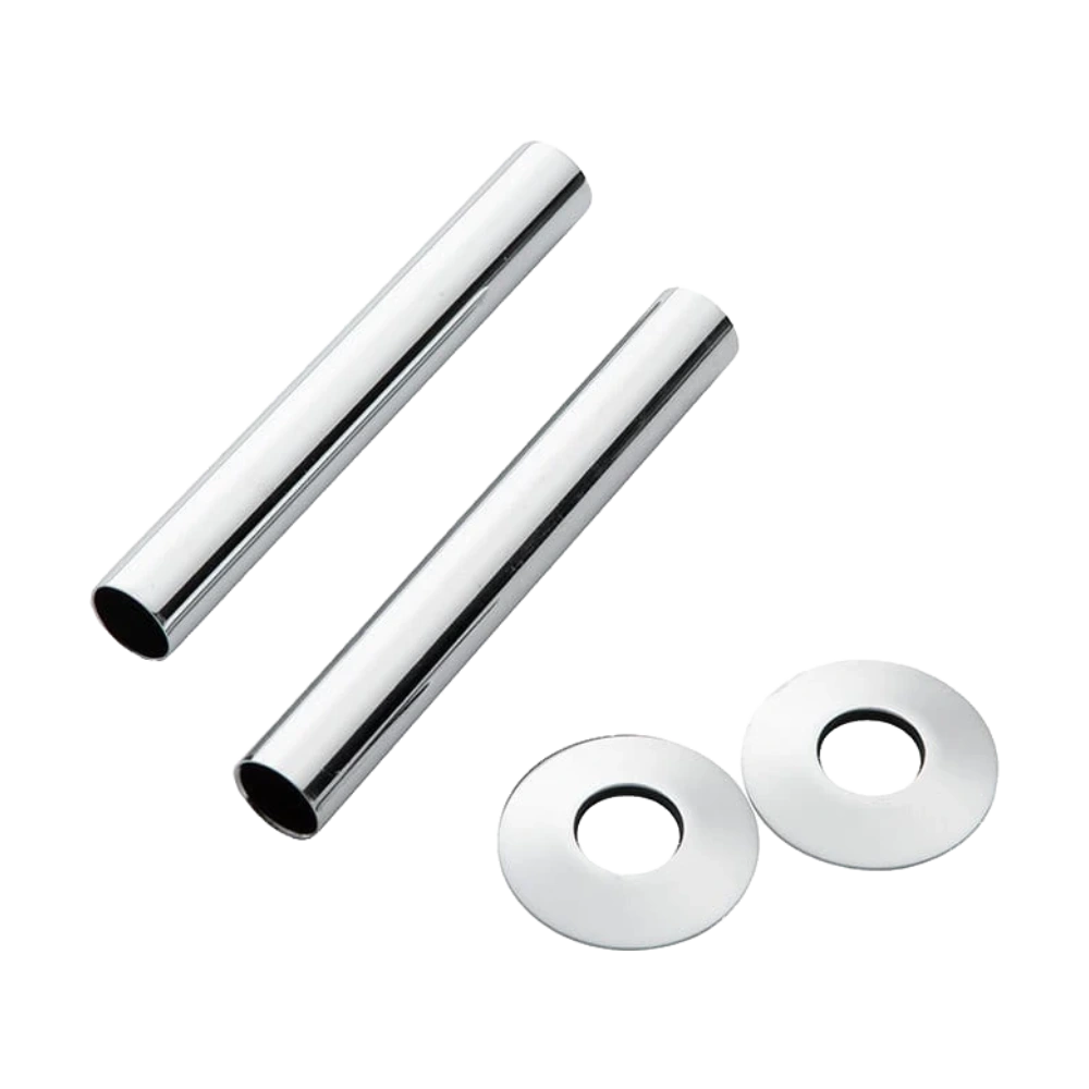 Arroll Radiator Pipe Cover Sleeves Shroud Kit with Base Plate 130mm in length and in Polished Nickel Finish