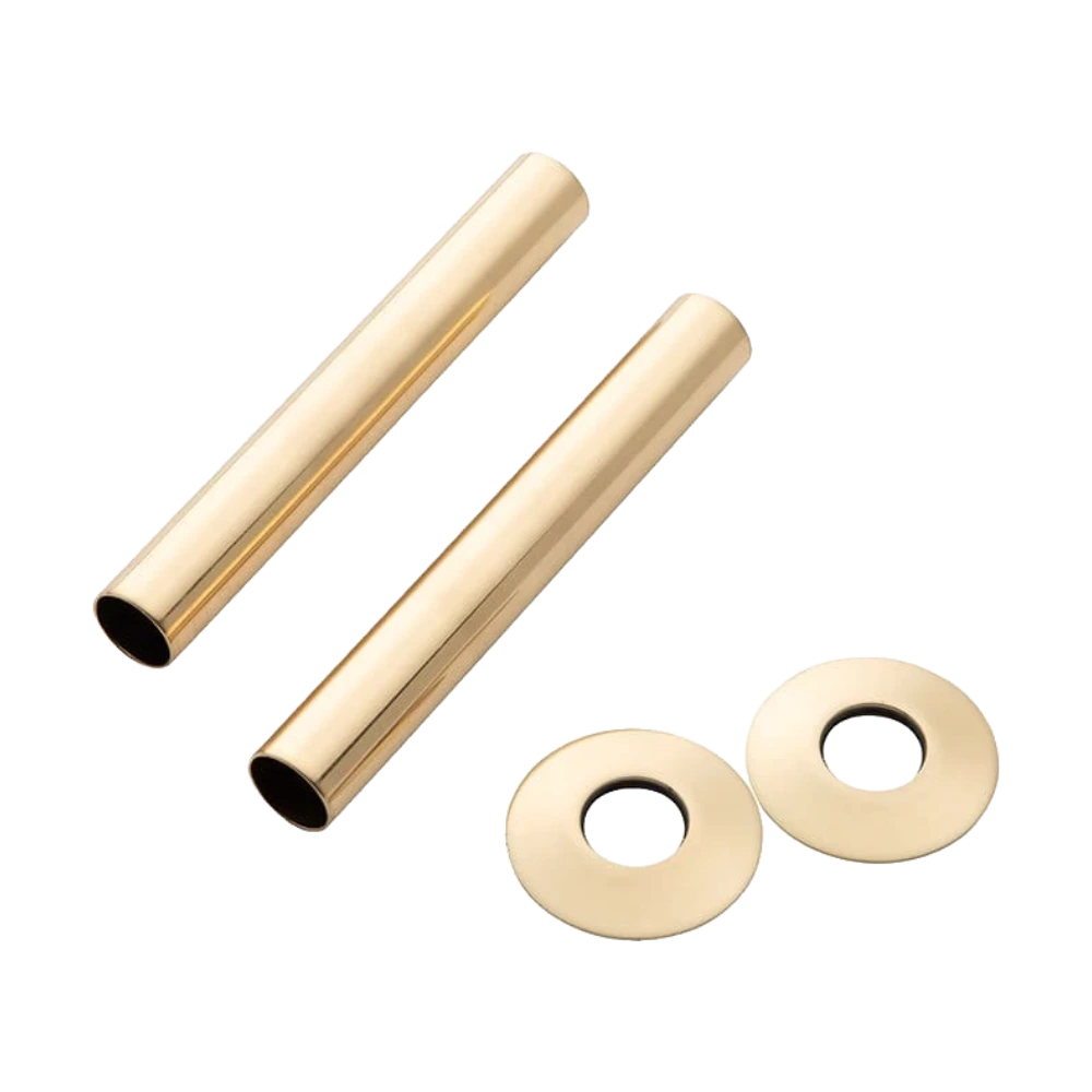 Arroll Radiator Pipe Cover Sleeves Shroud Kit with Base Plate 130mm in length and in Old English Brass Finish