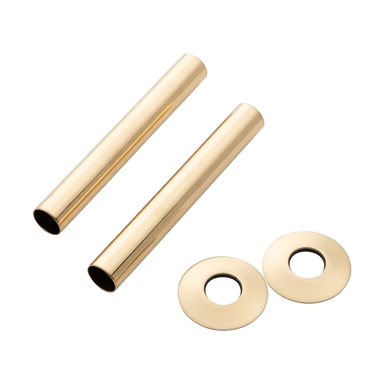 Arroll Radiator Pipe Cover Sleeves Shroud Kit with Base Plate 130mm in length and in Old English Brass Finish
