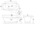 Arroll Versailles Freestanding Cast Iron Bath 1800x790mm technical drawing