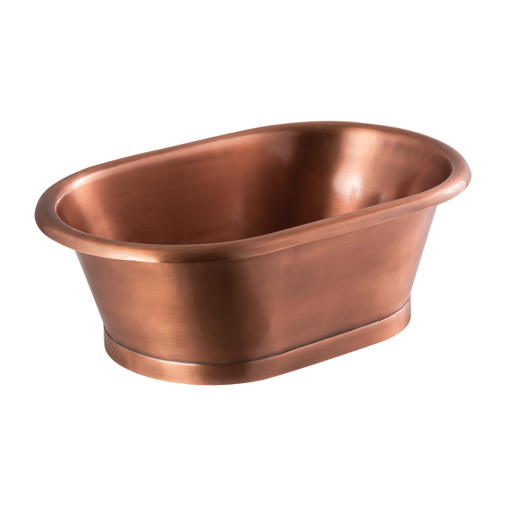 BC Designs Antique Copper Roll Top Bathroom Wash Basin / Sink 530mm x 345mm with no tap holes