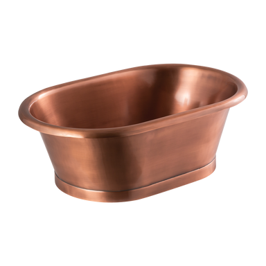 BC Designs Antique Copper Roll Top Bathroom Wash Basin / Sink 530mm x 345mm with no tap holes