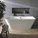 BC Designs Ancora Acrylic Square Bath, Back-To-Wall Bathtub, 1700x750mm white