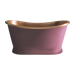 BC Designs Antique Copper Roll Top, Bespoke Painted in traditional ringwalk pink colour, Boat Bath 1700mm x 725mm BAC046Z on clear background