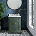 BC Designs Victrion 2-Door Vanity Unit & Marble Basin Top in Forest Green finish BCF600FG for luxury bathroom