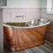BC Designs Copper Nickel Roll Top Boat Bath 1500x725mm close up image