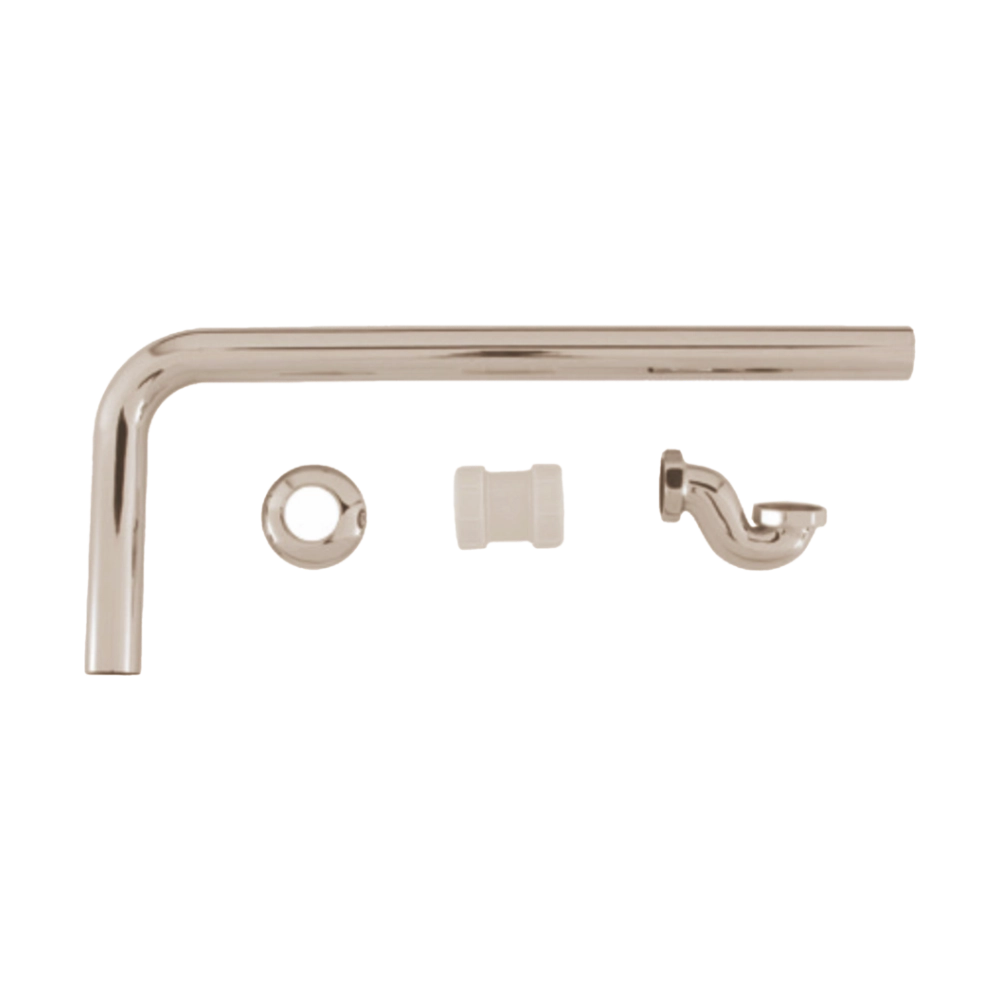 BC Designs Exposed Low Bath Trap with Adaptor & Pipe nickel