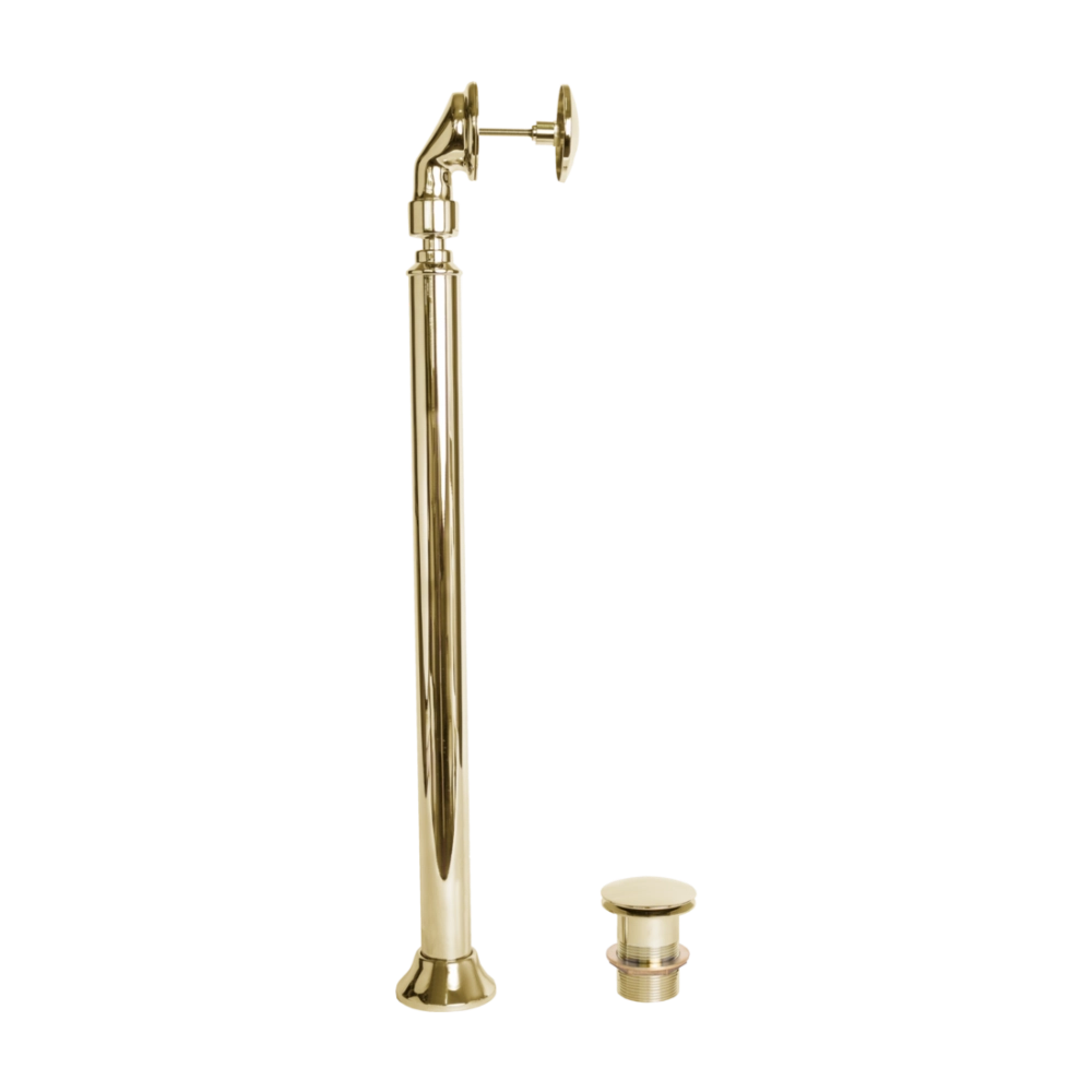 BC Designs Floor Mounted Overflow Pipe & Waste System gold